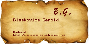 Blaskovics Gerold névjegykártya